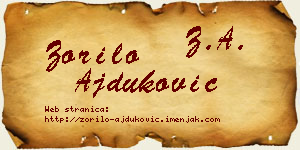 Zorilo Ajduković vizit kartica
